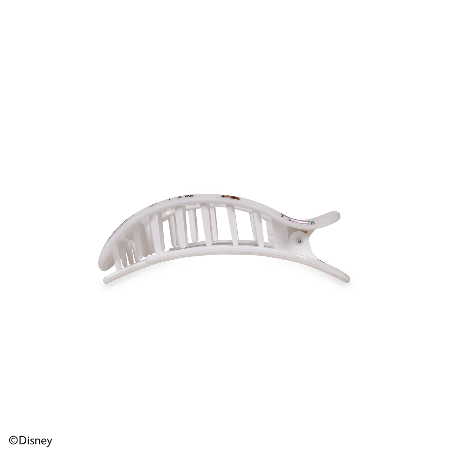 TELETIES - Mickey and Friends Small Flat Round Hair Clip in White - Small