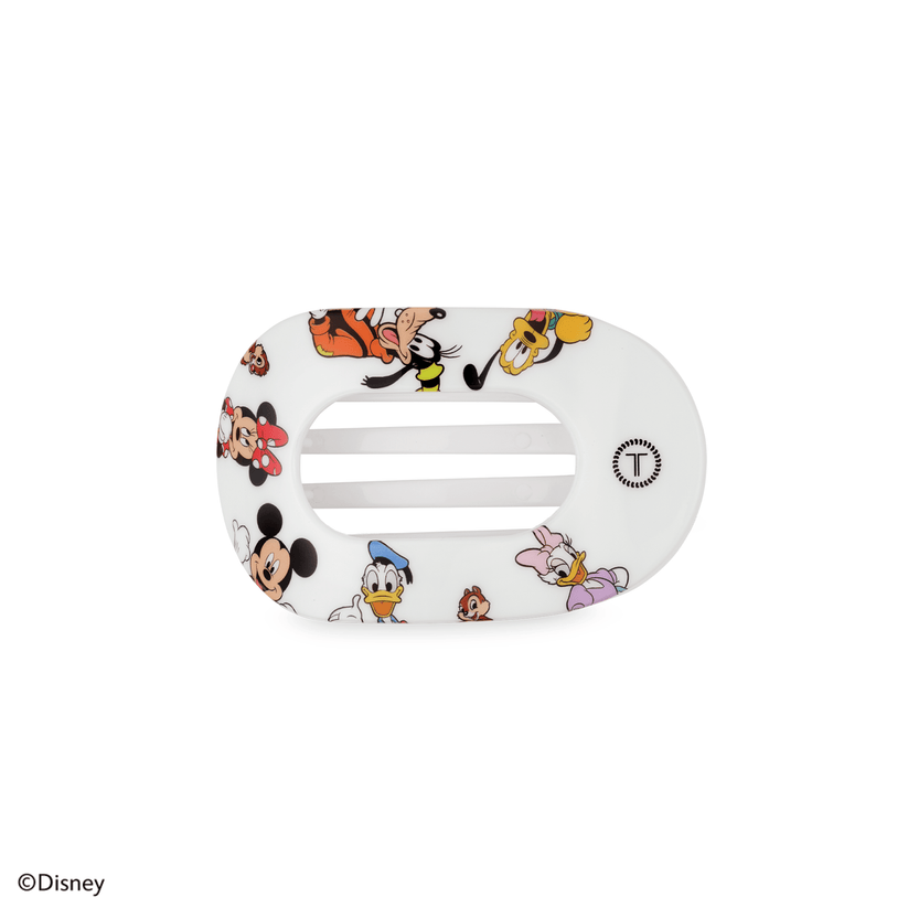 TELETIES - Mickey and Friends Small Flat Round Hair Clip in White - Small - Image 1