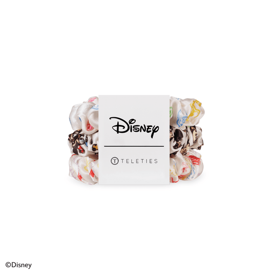 Mickey and Friends Small Silk Scrunchies in White - Small
