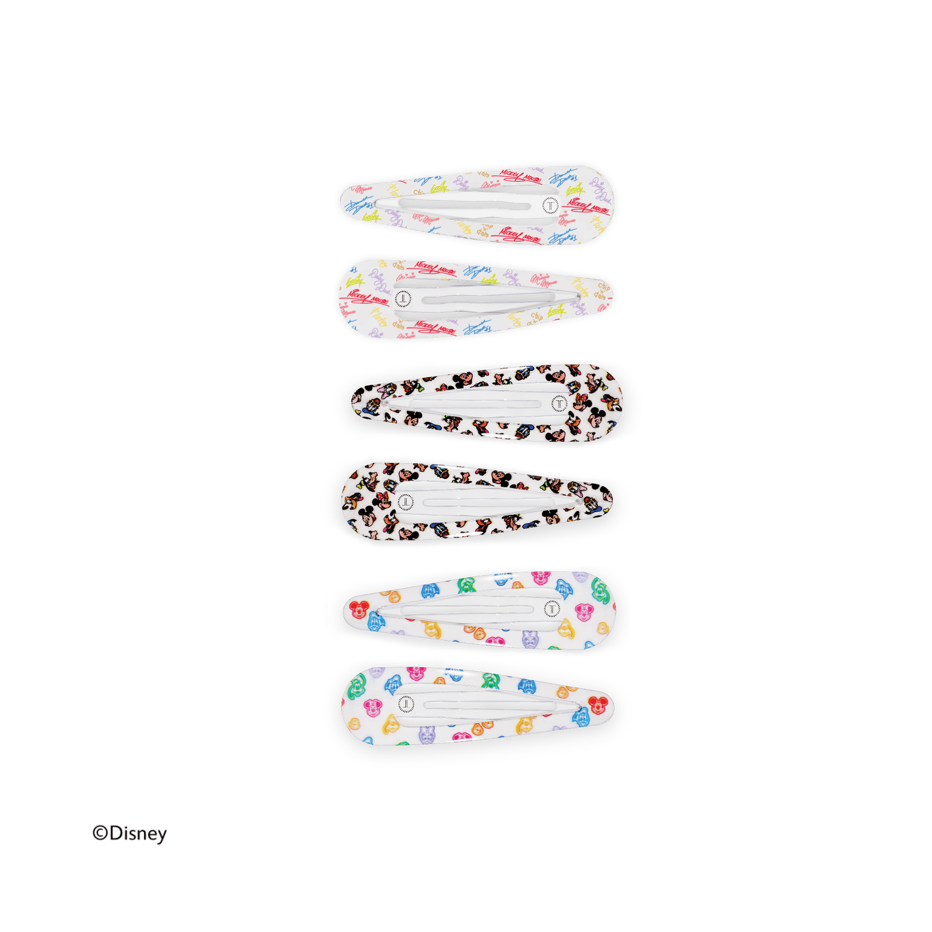 Mickey and Friends Snap Clip (6ct) in White, Black and Multicolor ...