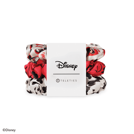 Mickey Mouse Large Silk Scrunchies in Red White - Large