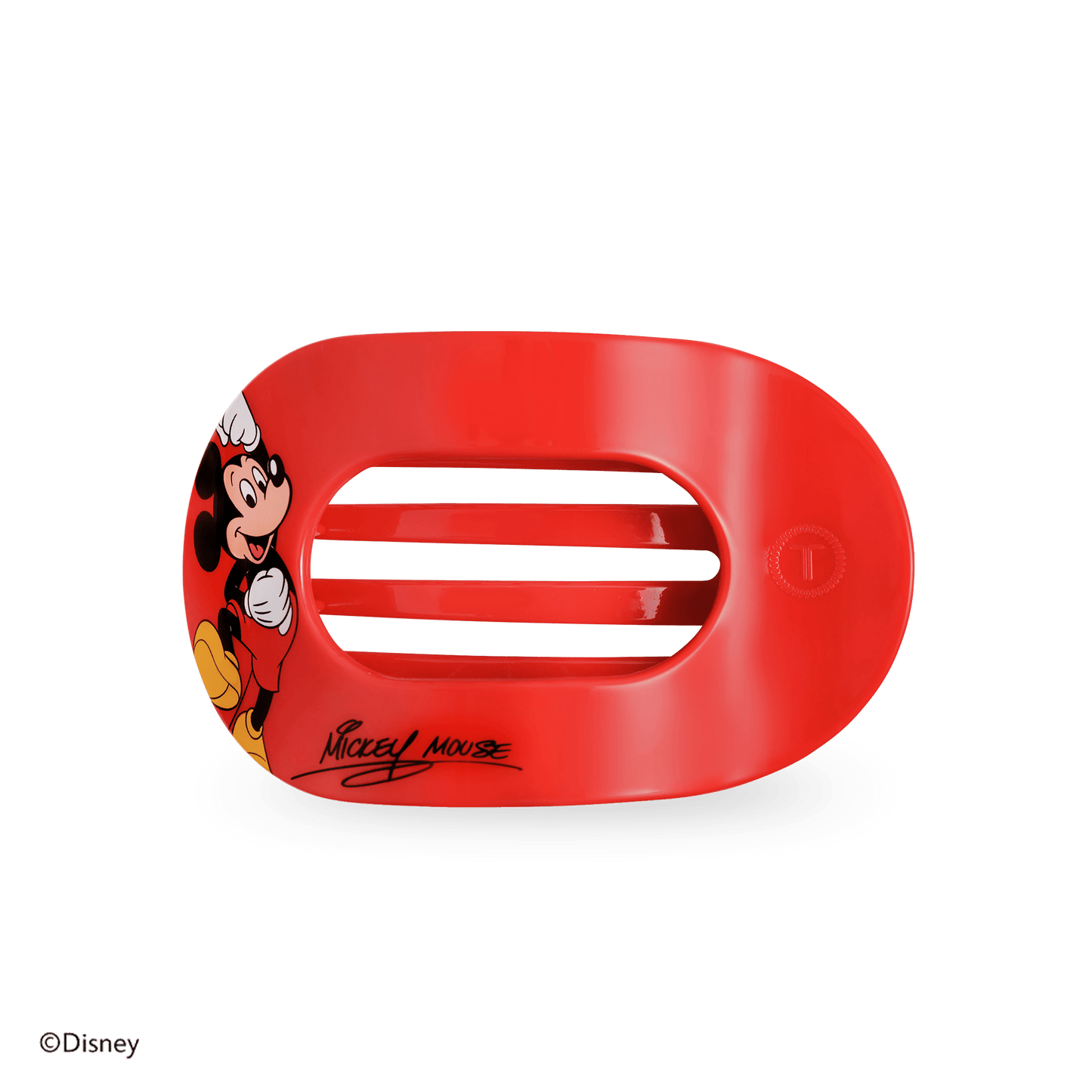 TELETIES - Mickey Mouse Medium Flat Round Hair Clip in Red - Medium
