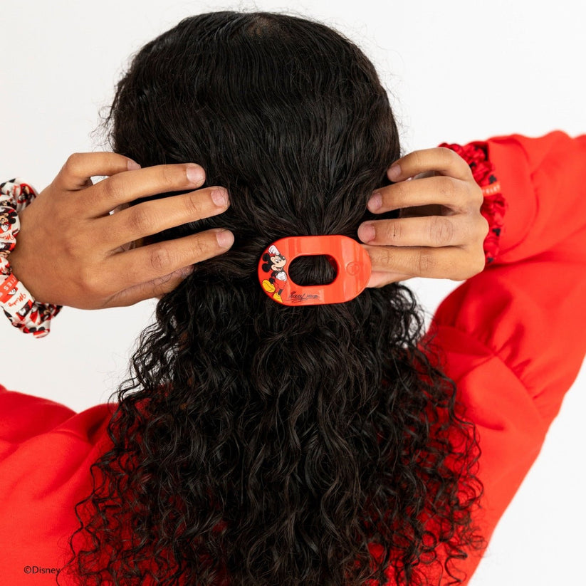 TELETIES - Mickey Mouse Small Flat Round Hair Clip in Red - Small - Image 4