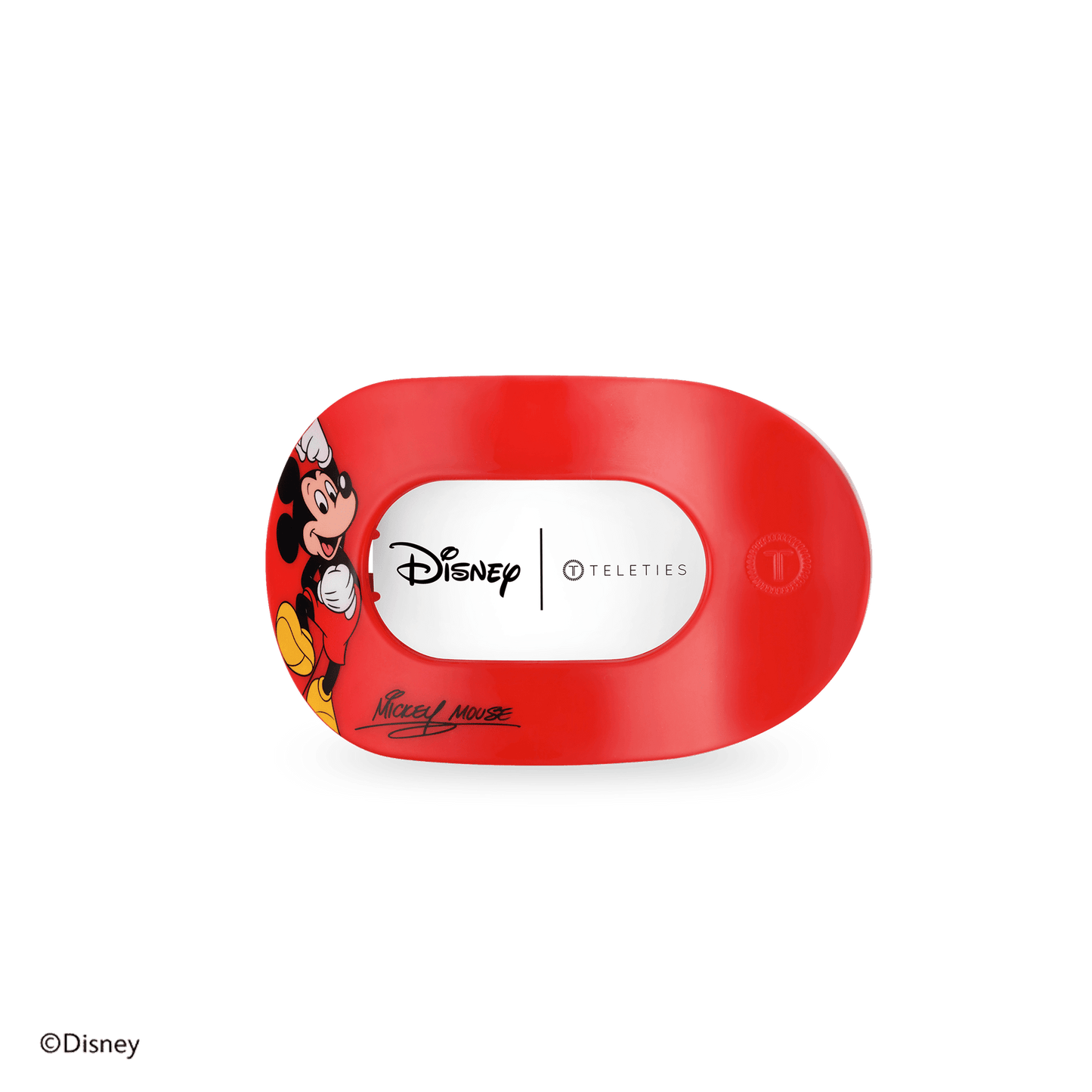 TELETIES - Mickey Mouse Small Flat Round Hair Clip in Red - Small