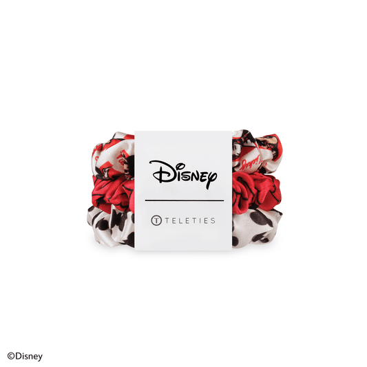 Mickey Mouse Small Silk Scrunchies in Red White - Small