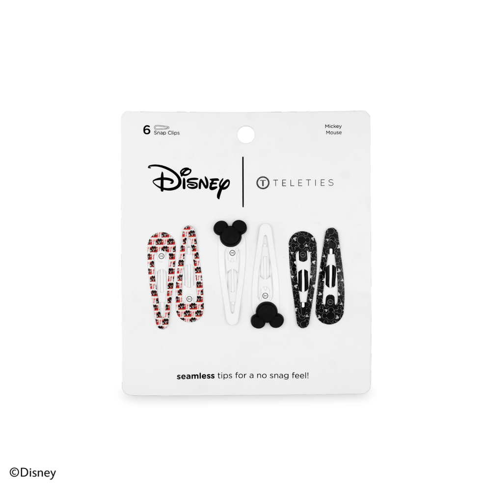 Mickey Mouse Snap Clip (6ct) in White , Black and Red | TELETIES