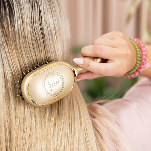 Mini Boar Bristle Hair Brush - Golden Glow