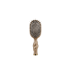 TELETIES Mini Boar Bristle hair brush in Golden Glow with a twisted gold handle and dark bristles on a white background
