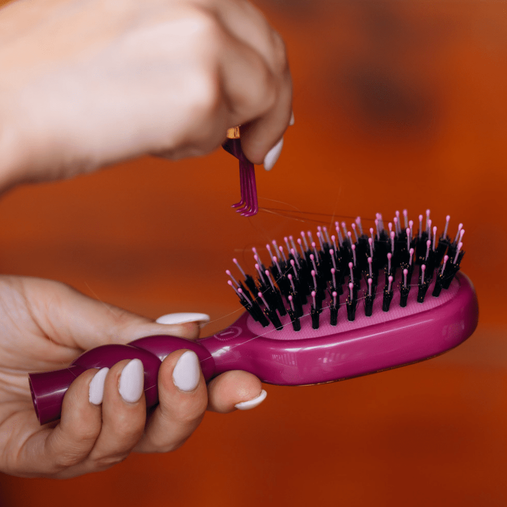 Mini Boar Bristle Hair Brush - Mulberry - Hairbrush - TELETIES
