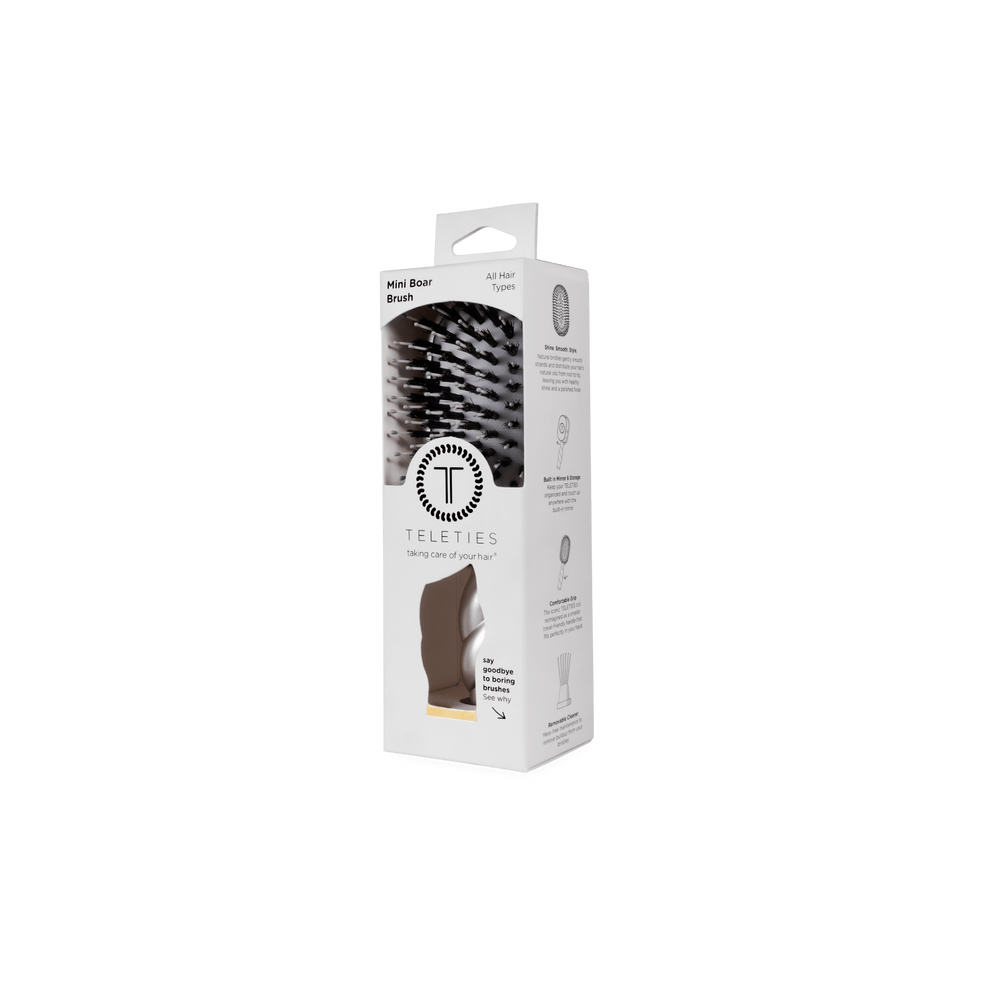 Mini Boar Bristle Hair Brush - Silver Lining - Hairbrush - TELETIES
