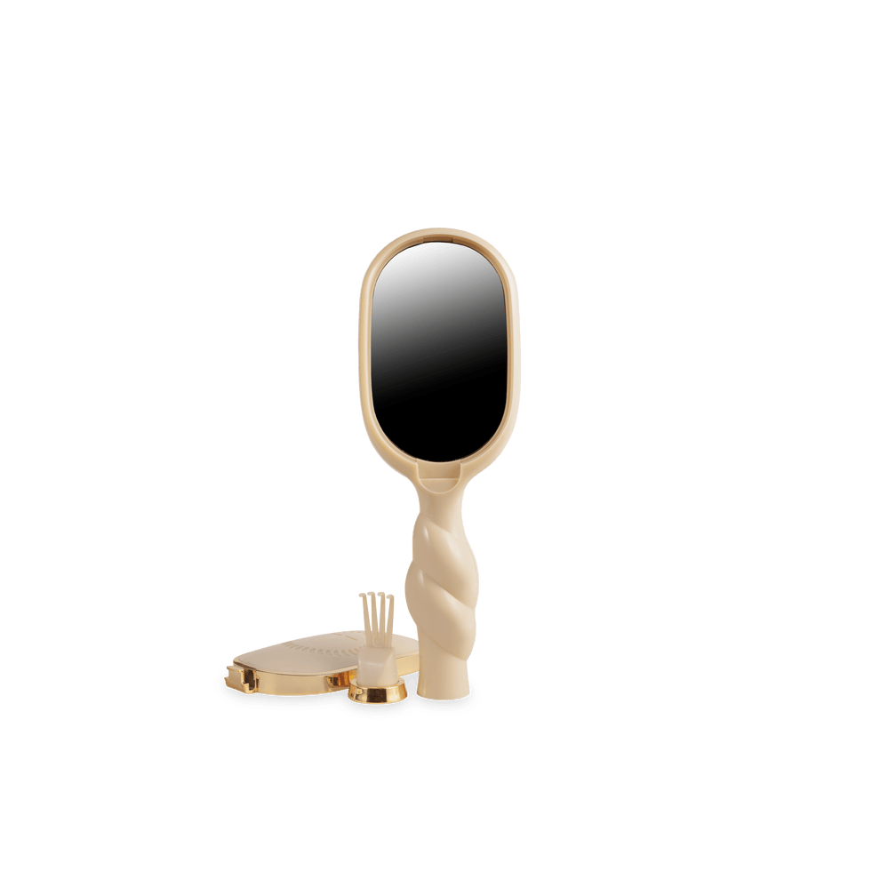 Mini Boar Bristle Hair Brush - Tan - Hairbrush - TELETIES
