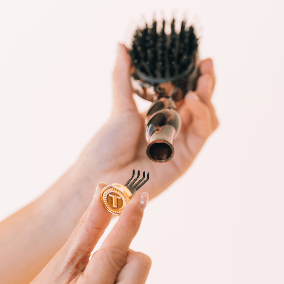 Mini Boar Bristle Hair Brush - Tortoise - Hairbrush - TELETIES
