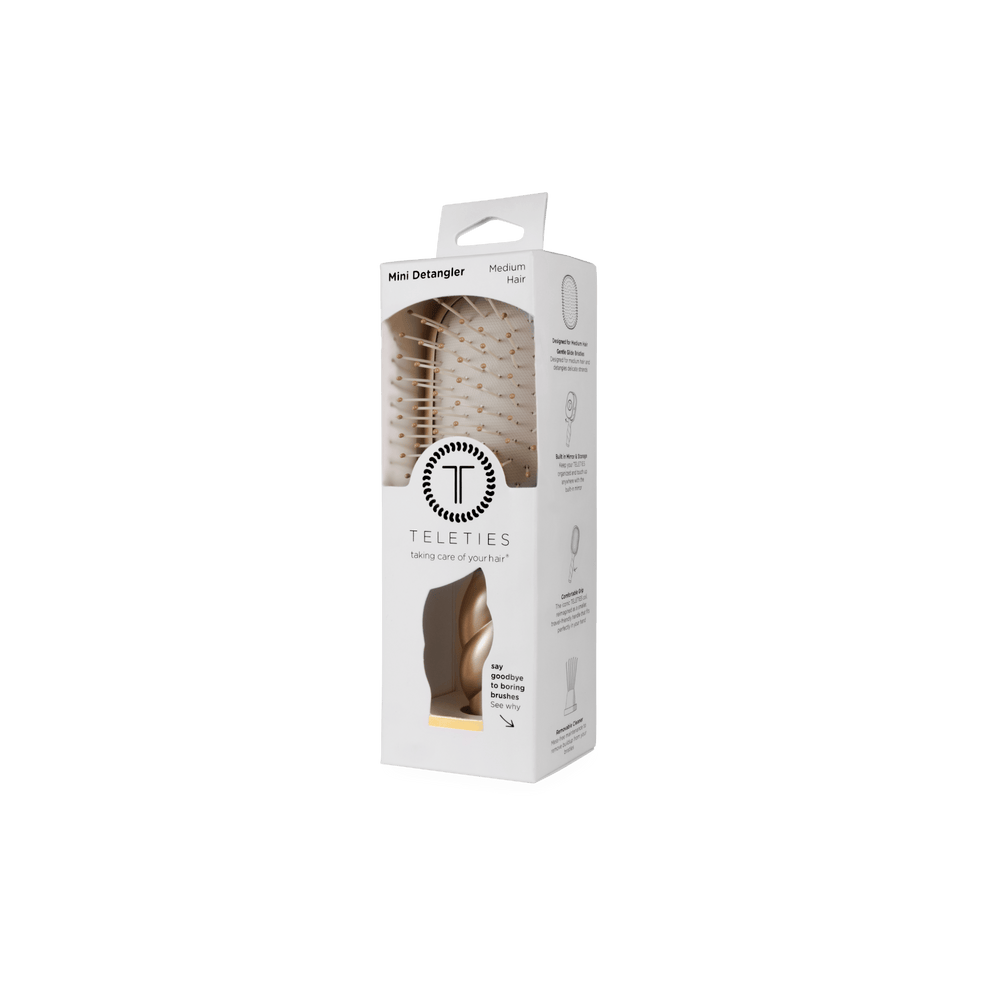Mini Detangler Hair Brush for Medium Hair - Golden Glow - Hairbrush - TELETIES
