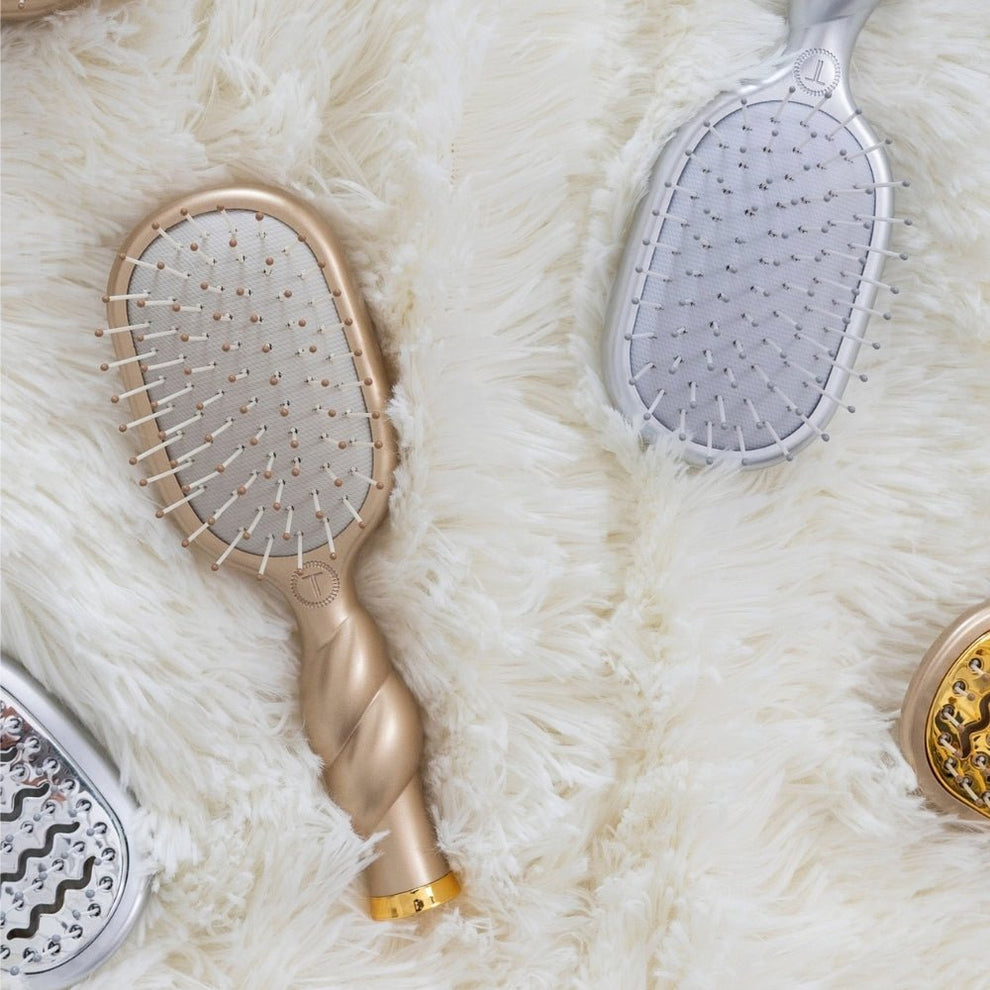 Mini Detangler Hair Brush for Medium Hair - Golden Glow - Hairbrush - TELETIES

