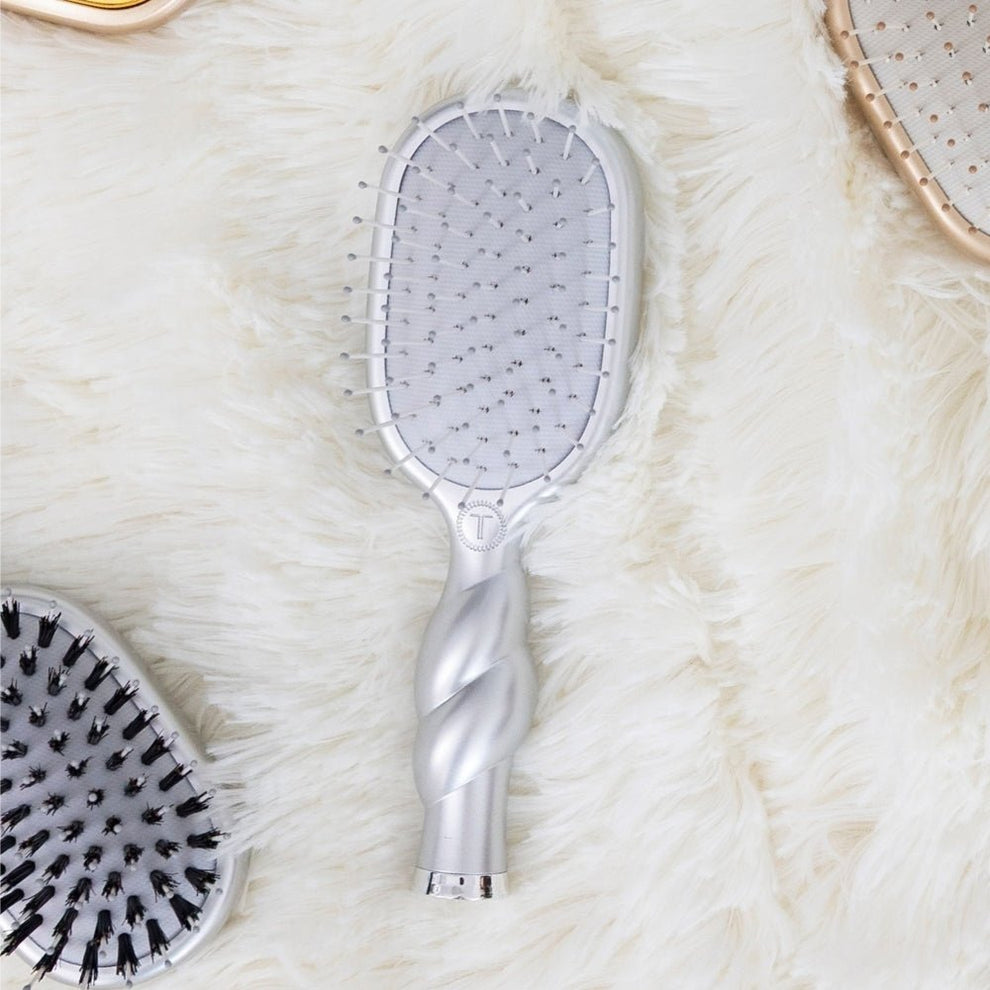 Mini Detangler Hair Brush for Medium Hair - Silver Lining - Hairbrush - TELETIES
