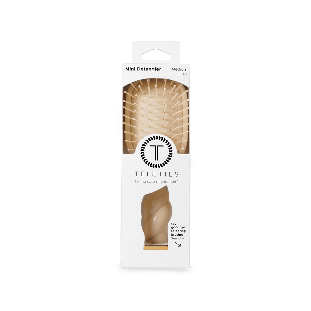 Mini Detangler Hair Brush for Medium Hair - Tan - Hairbrush - TELETIES
