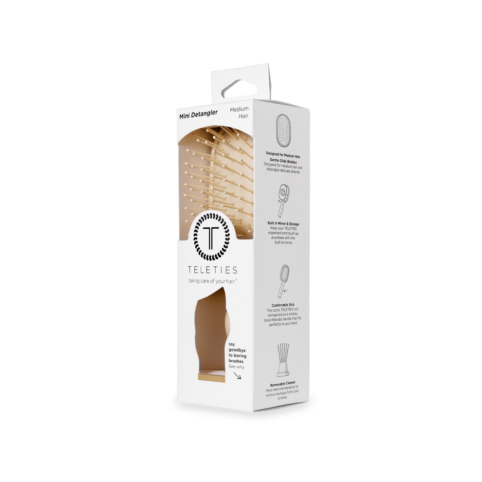 Mini Detangler Hair Brush for Medium Hair - Tan - Hairbrush - TELETIES
