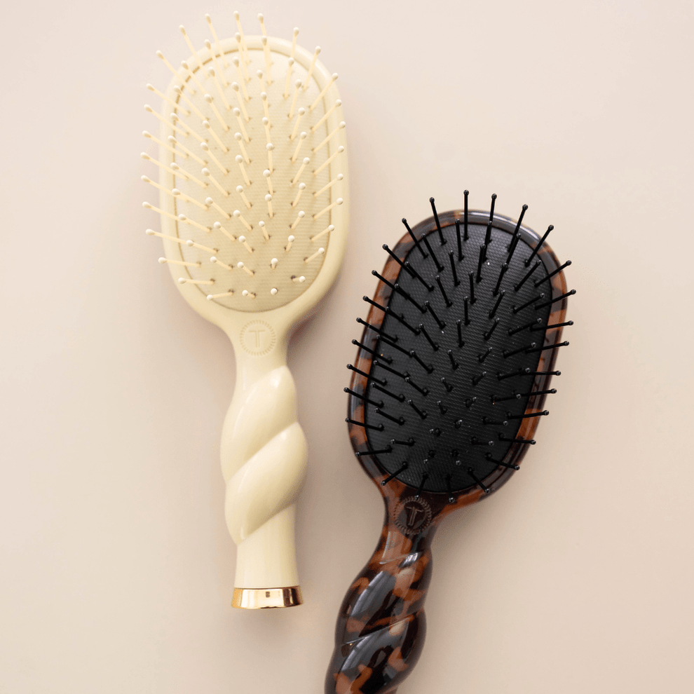 Mini Detangler Hair Brush for Medium Hair - Tan - Hairbrush - TELETIES
