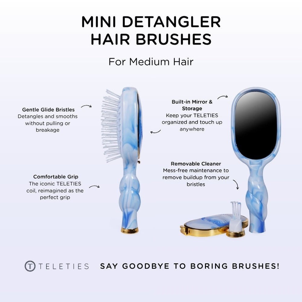 Mini Detangler Hair Brush for Medium Hair - Tide & True - Hairbrush - TELETIES
