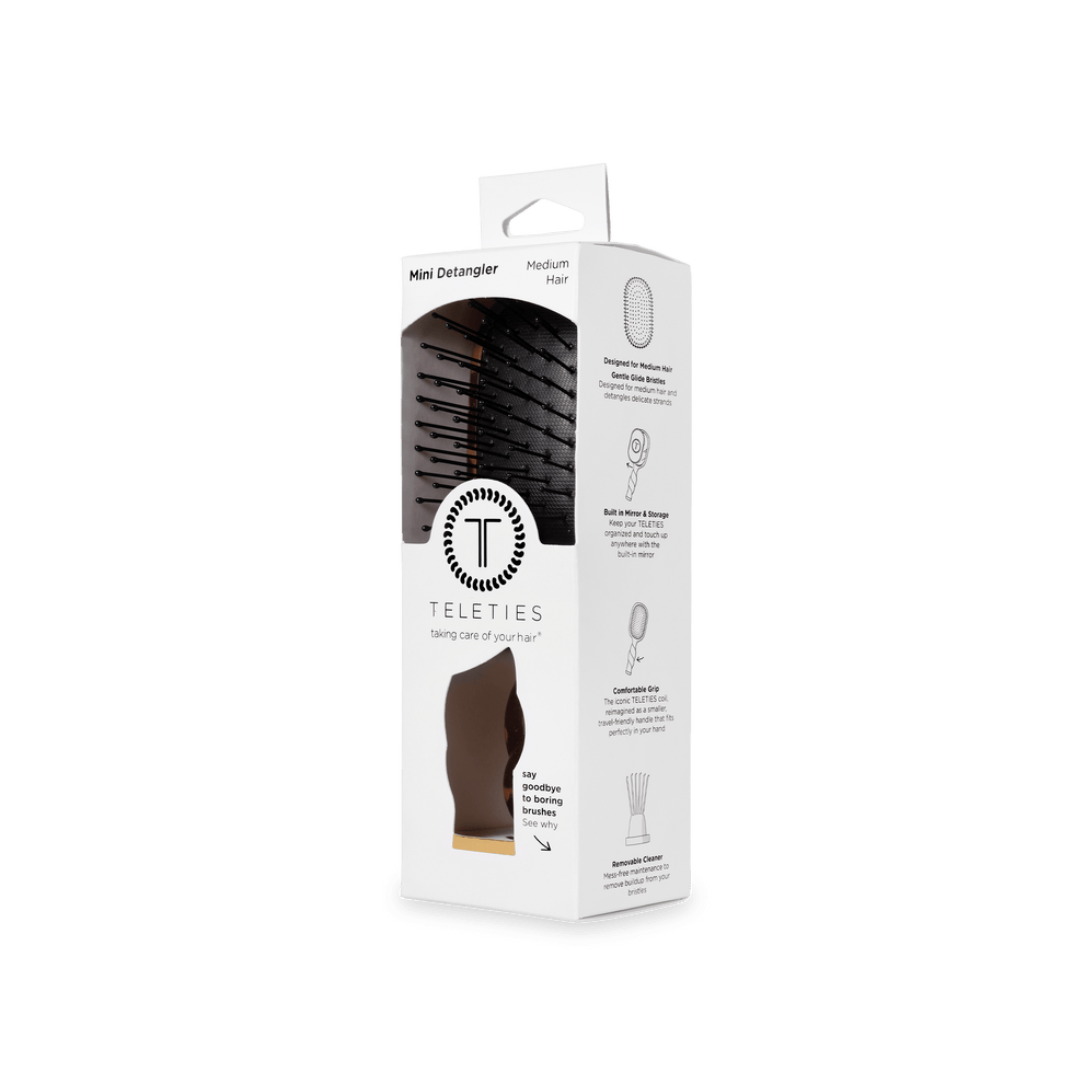 Mini Detangler Hair Brush for Medium Hair - Tortoise - Hairbrush - TELETIES
