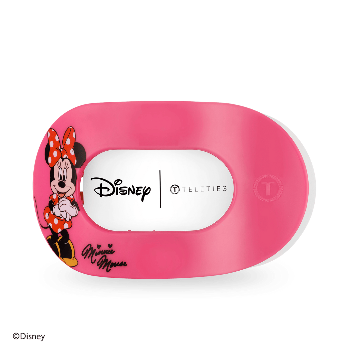 TELETIES - Minnie Mouse Large Flat Round Hair Clip in Pink - Large