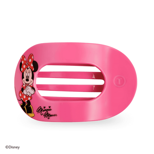 Minnie Mouse Large Flat Round Hair Clip in Pink - Large