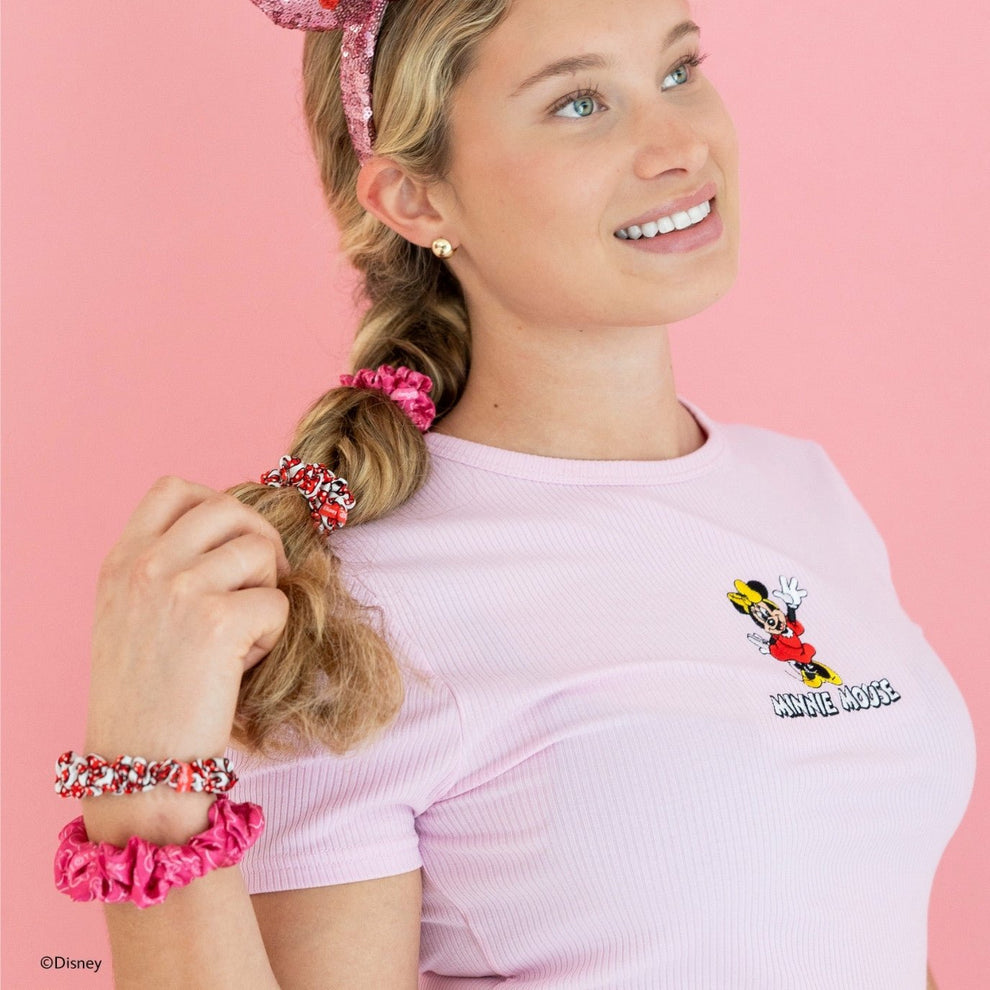 Minnie Mouse Large Silk Scrunchies - Scrunchies - TELETIES
