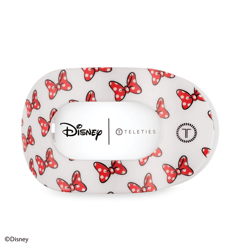 TELETIES - Minnie Mouse Loves Her Bows! Large Flat Round Hair Clip in White - Large - Image 2