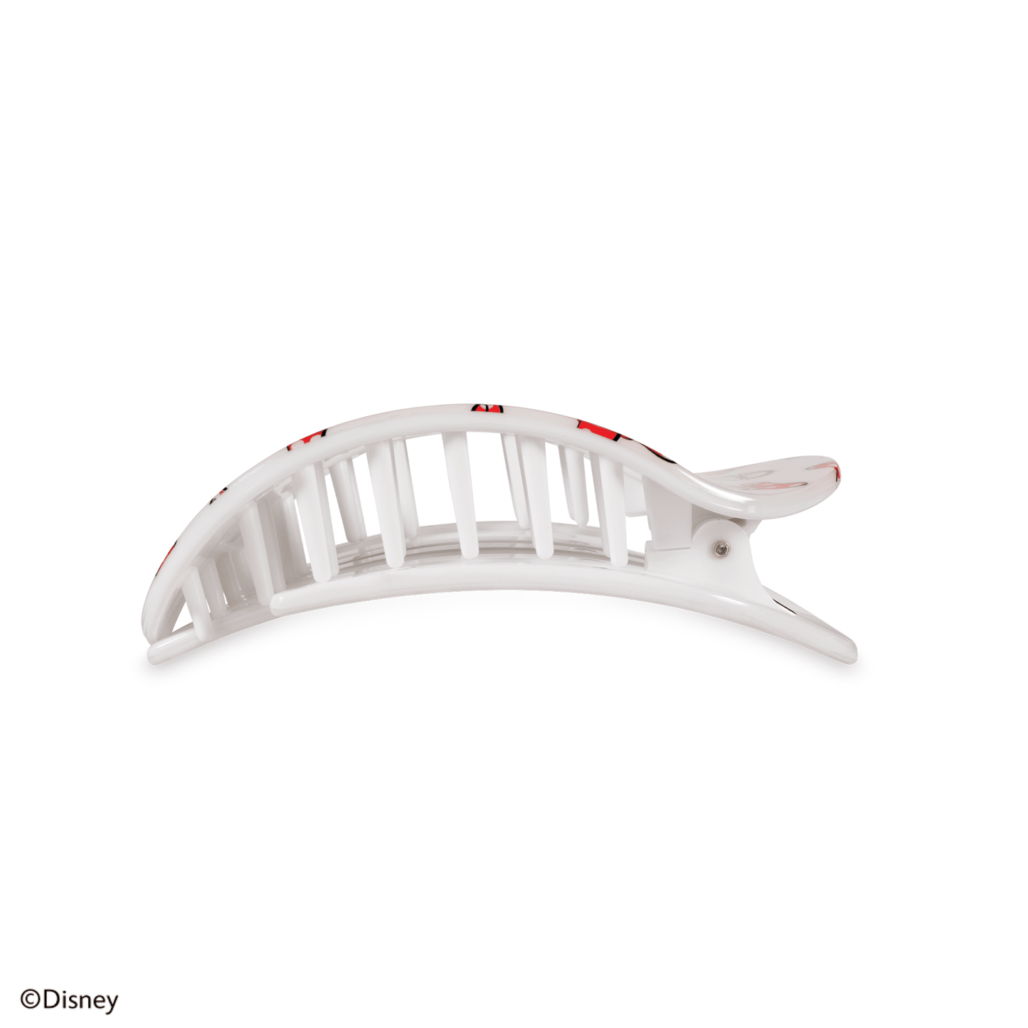 TELETIES - Minnie Mouse Loves Her Bows! Medium Flat Round Hair Clip in White - Medium