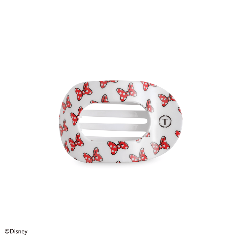 TELETIES - Minnie Mouse Loves Her Bows! Small Flat Round Hair Clip in White - Small - Image 1