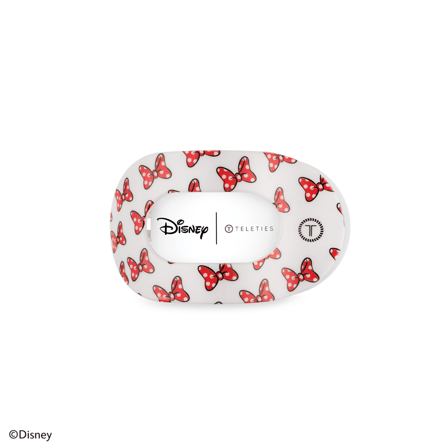 TELETIES - Minnie Mouse Loves Her Bows! Small Flat Round Hair Clip in White - Small