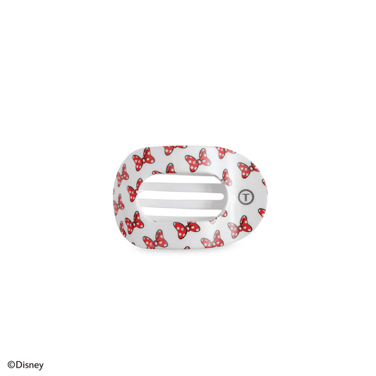 Minnie Mouse Loves Her Bows! Tiny Flat Round Hair Clip in White - Tiny