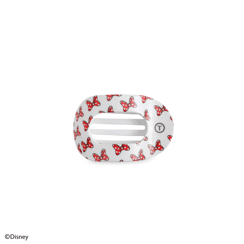 TELETIES - Minnie Mouse Loves Her Bows! Tiny Flat Round Hair Clip in White - Tiny - Image 1