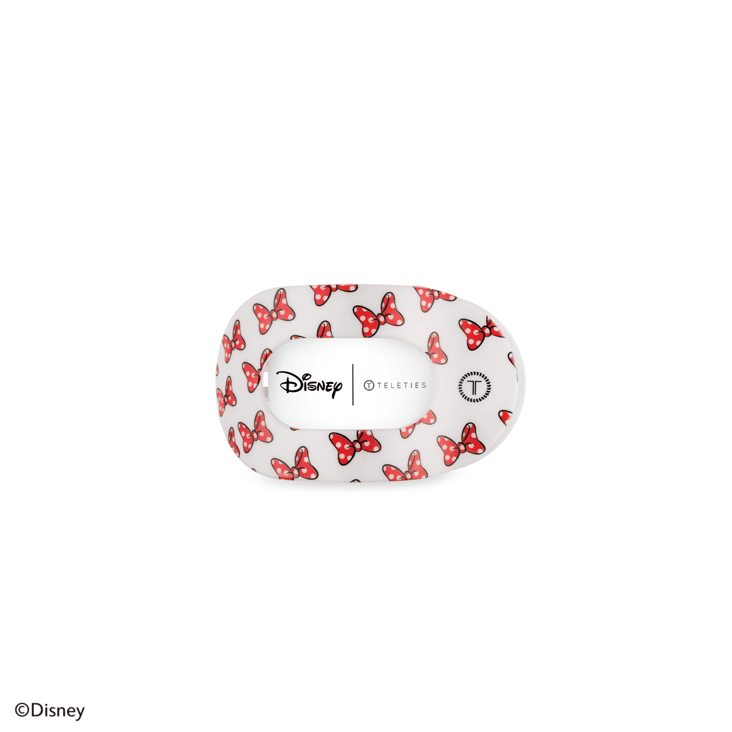 TELETIES - Minnie Mouse Loves Her Bows! Tiny Flat Round Hair Clip in White - Tiny