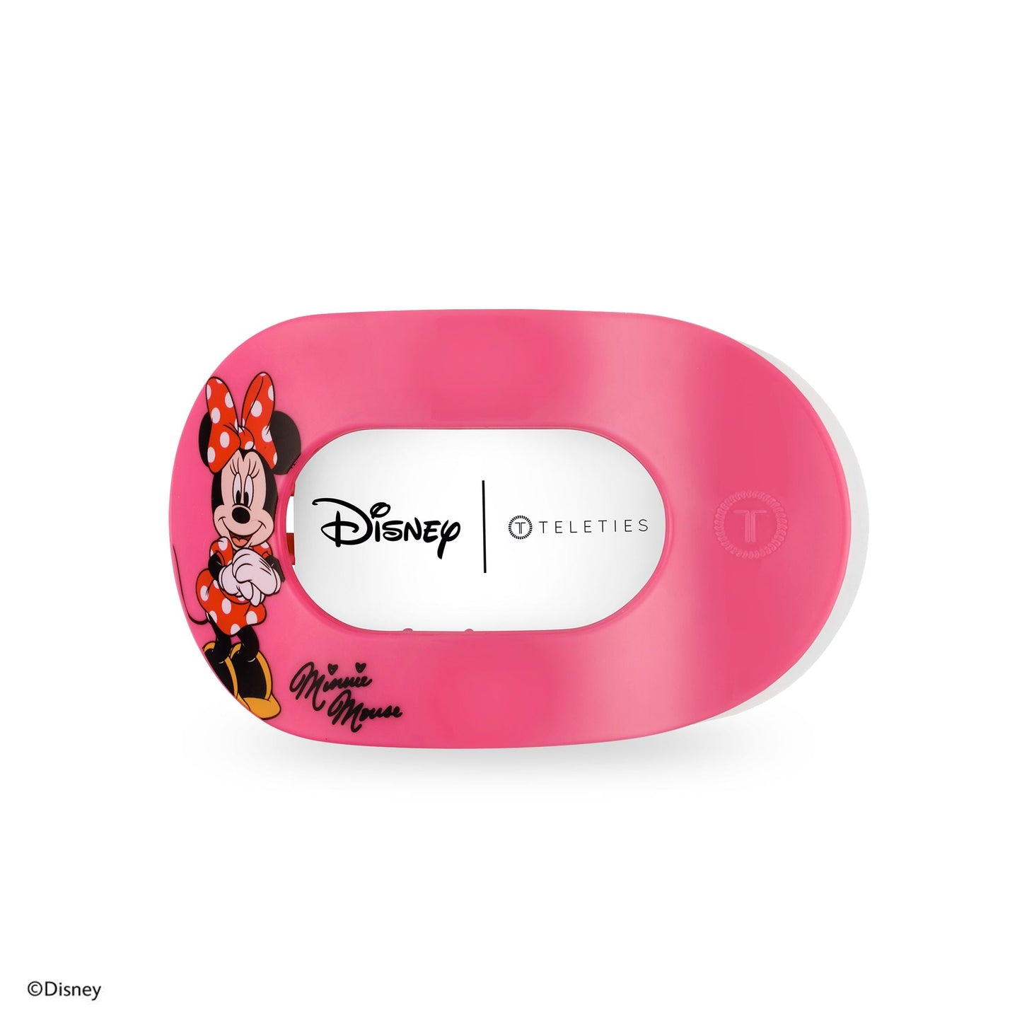 TELETIES - Minnie Mouse Medium Flat Round Hair Clip in Pink - Medium