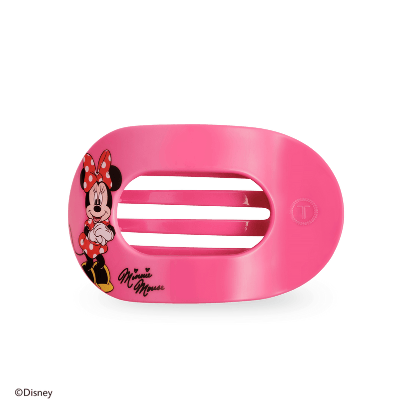TELETIES - Minnie Mouse Medium Flat Round Hair Clip in Pink - Medium - Image 1