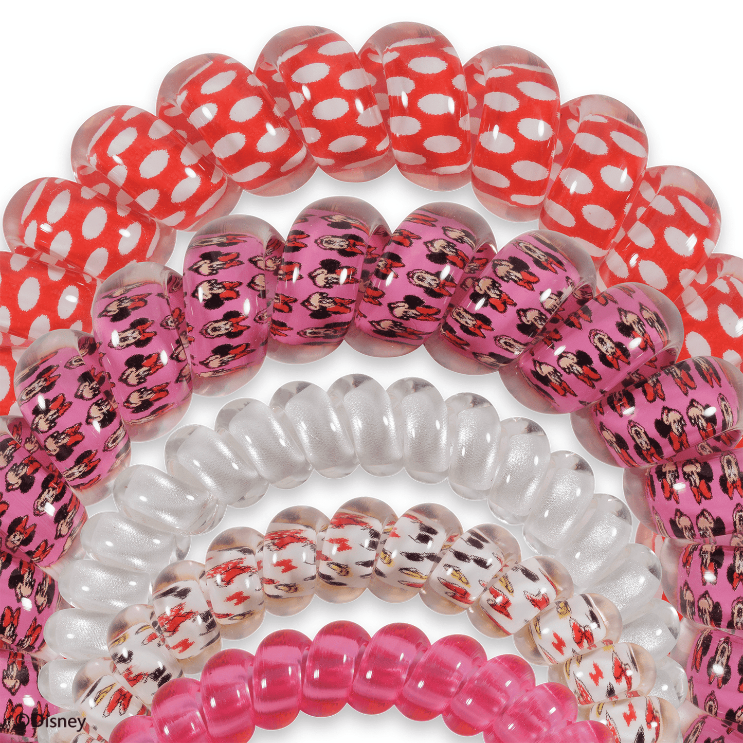 TELETIES - Minnie Mouse Mix Pack Hair Ties in Pink Red - Mix Pack