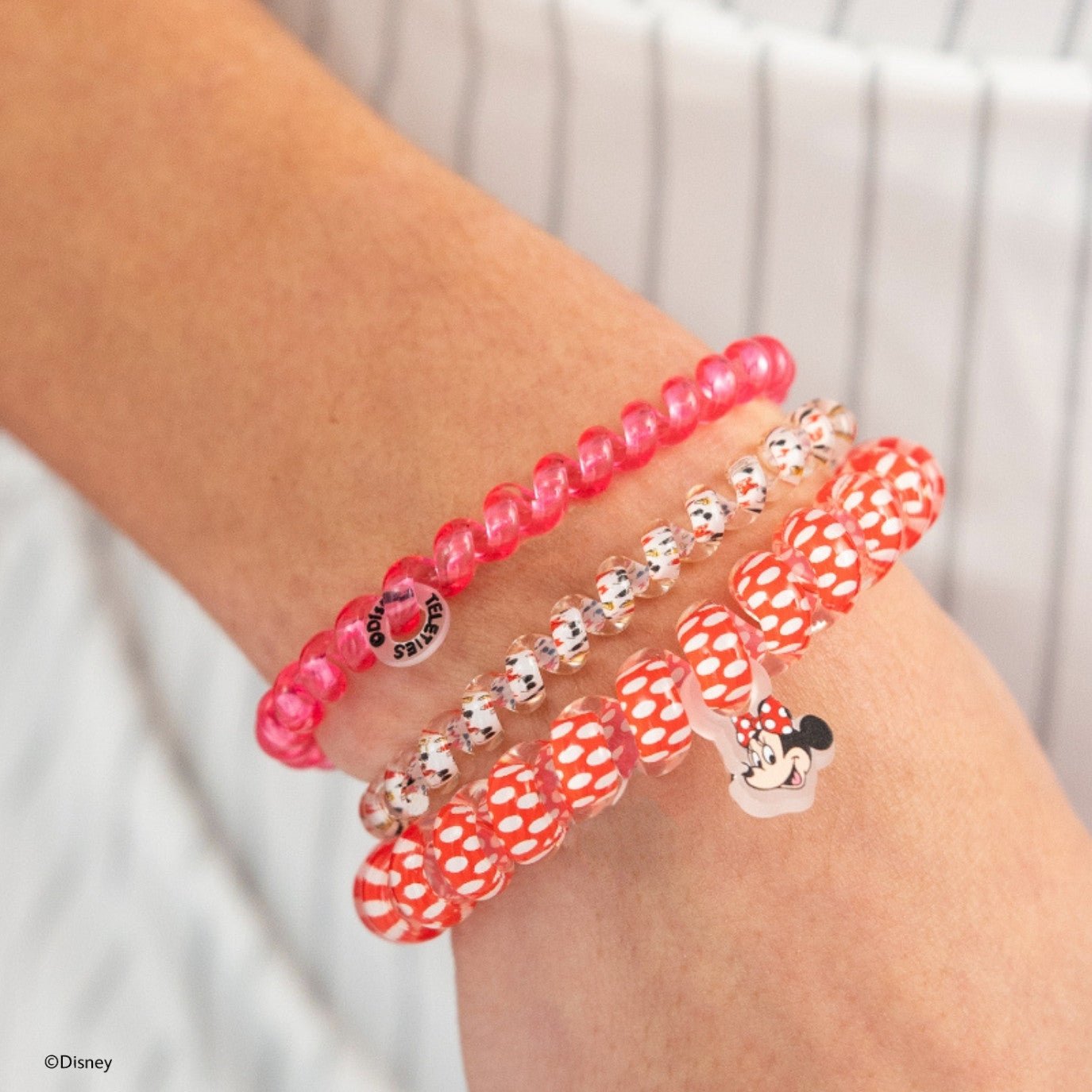 TELETIES - Minnie Mouse Mix Pack Hair Ties in Pink Red - Mix Pack