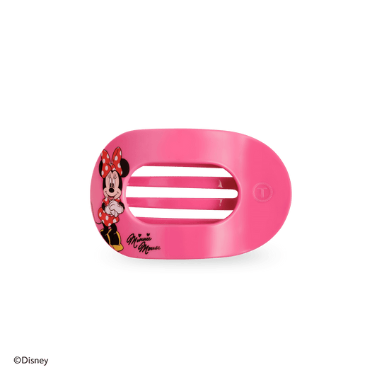 Minnie Mouse Small Flat Round Hair Clip in Pink - Small