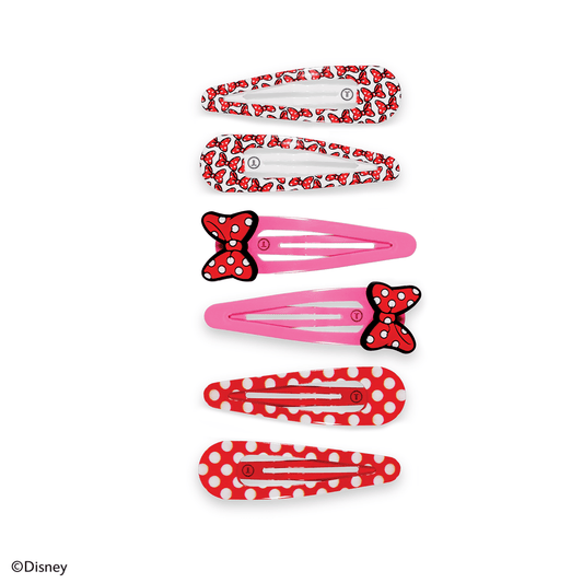 Minnie Mouse Snap Clip (6ct) in Pink Red - Small