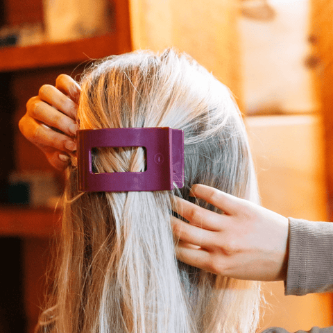 Mulberry Medium Flat Rectangle Hair Clip