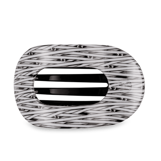 Mummy Knows Best Flat Round Large Hair Clip in Black White - Large