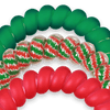 TELETIES - Naughty or Nice Large Hair Ties in Green Red - Large - Image - 3