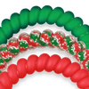 TELETIES - Naughty or Nice Small Hair Ties in Green  Red - Small - Image - 3