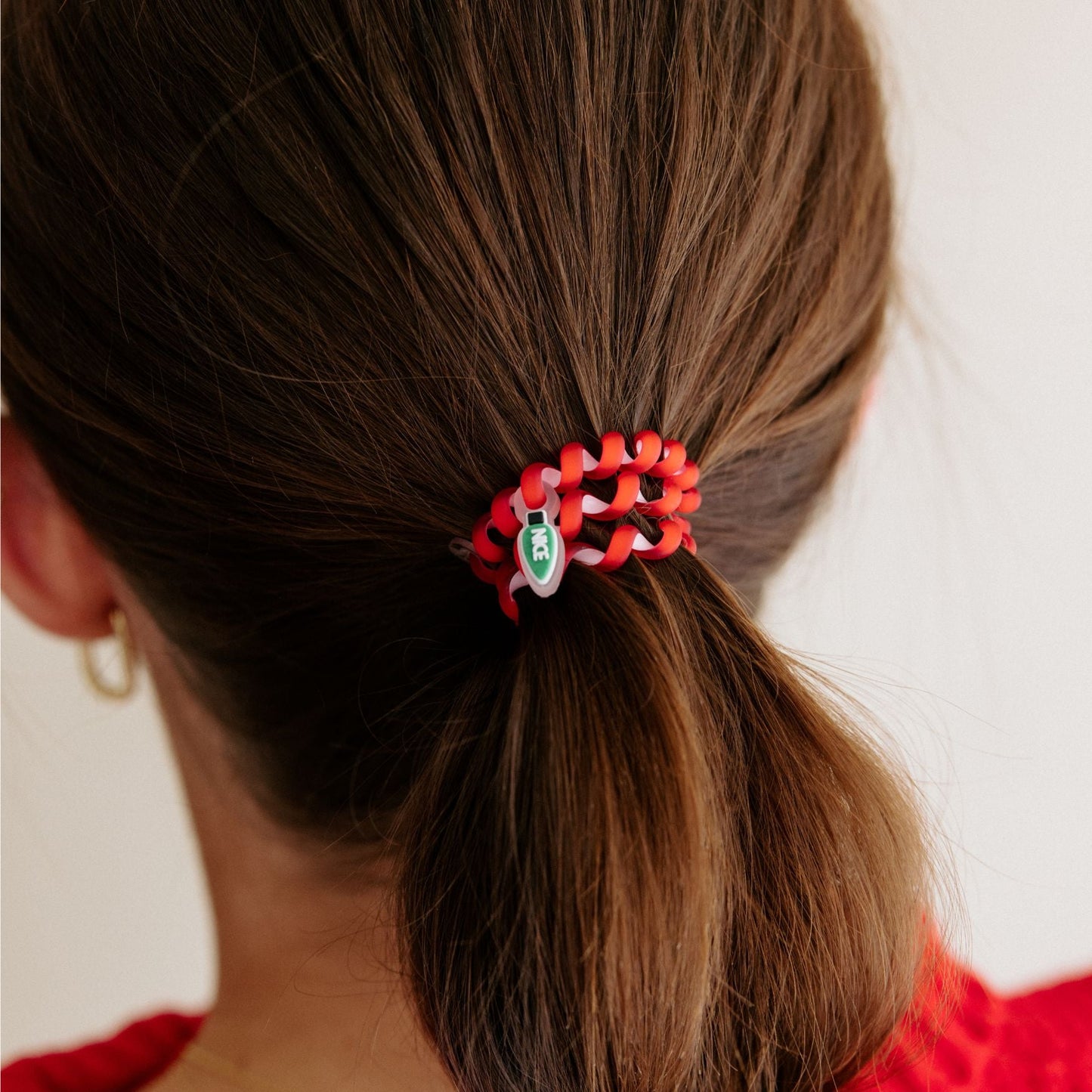 TELETIES - Naughty or Nice Small Hair Ties in Green  Red - Small
