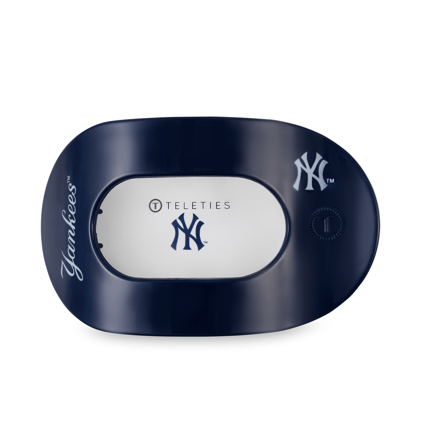 TELETIES - New York Yankees Large Flat Round Hair Clip in Blue - Large