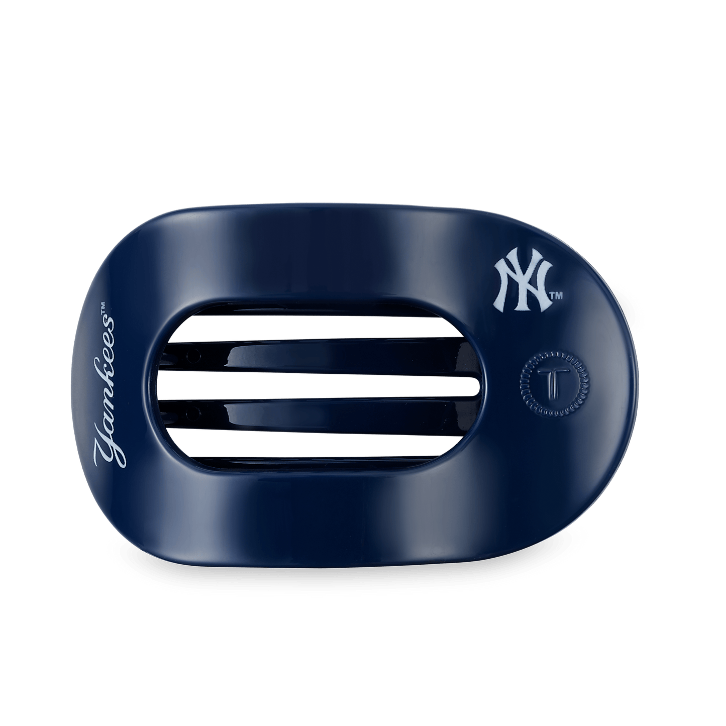 TELETIES - New York Yankees Large Flat Round Hair Clip in Blue - Large