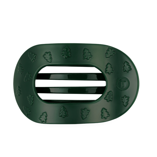 O Christmas Tree Large Flat Round Hair Clip
                in Green - Large
              