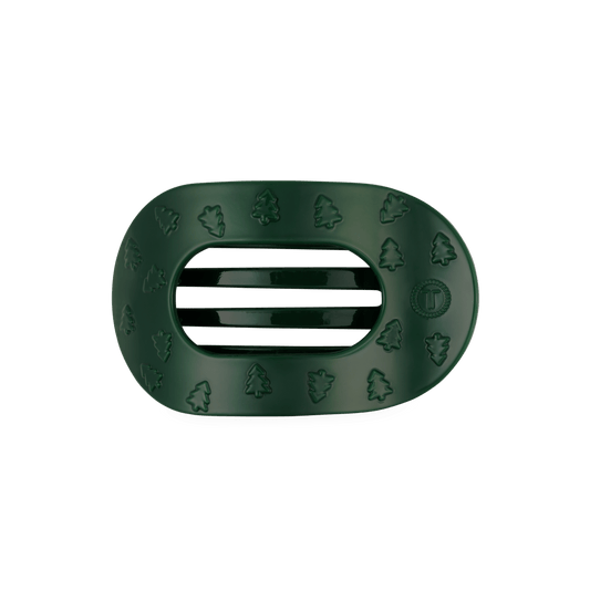O Christmas Tree Medium Flat Round Hair Clip
                in Green - Medium
              