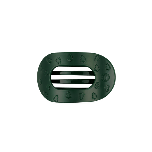 O Christmas Tree Small Flat Round Hair Clip
                in Green - Small
              